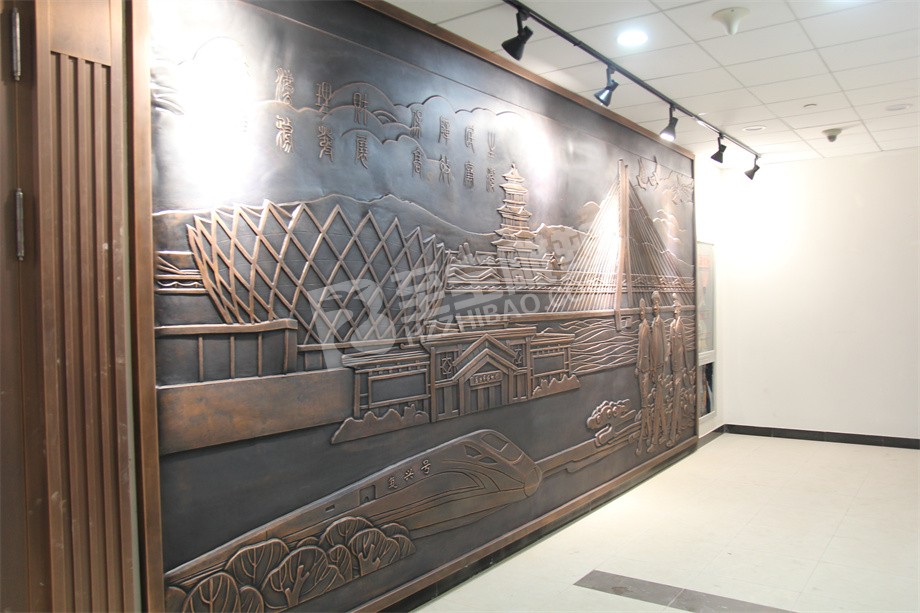 博物馆壁画风景锻铜浮雕定制